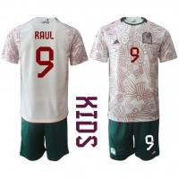 Maglie da calcio Messico Raul Jimenez #9 Seconda Maglia Bambino Mondiali 2022 Manica Corta (+ Pantaloni corti)